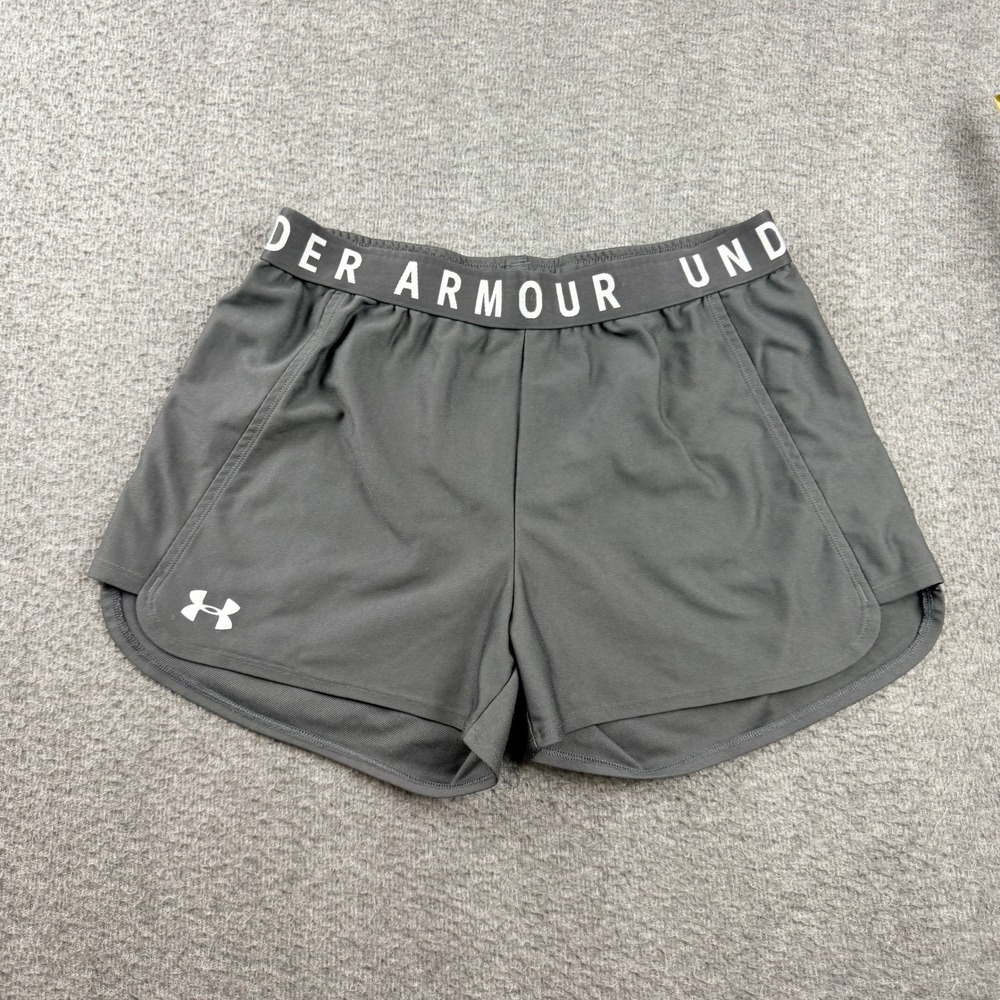 Under Armour Play Up 3.0 Shorts Women's M Medium Gray Athletic Running HeatGear